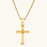 Kreuz-Anhänger 925er Silber vergoldet mit Rose