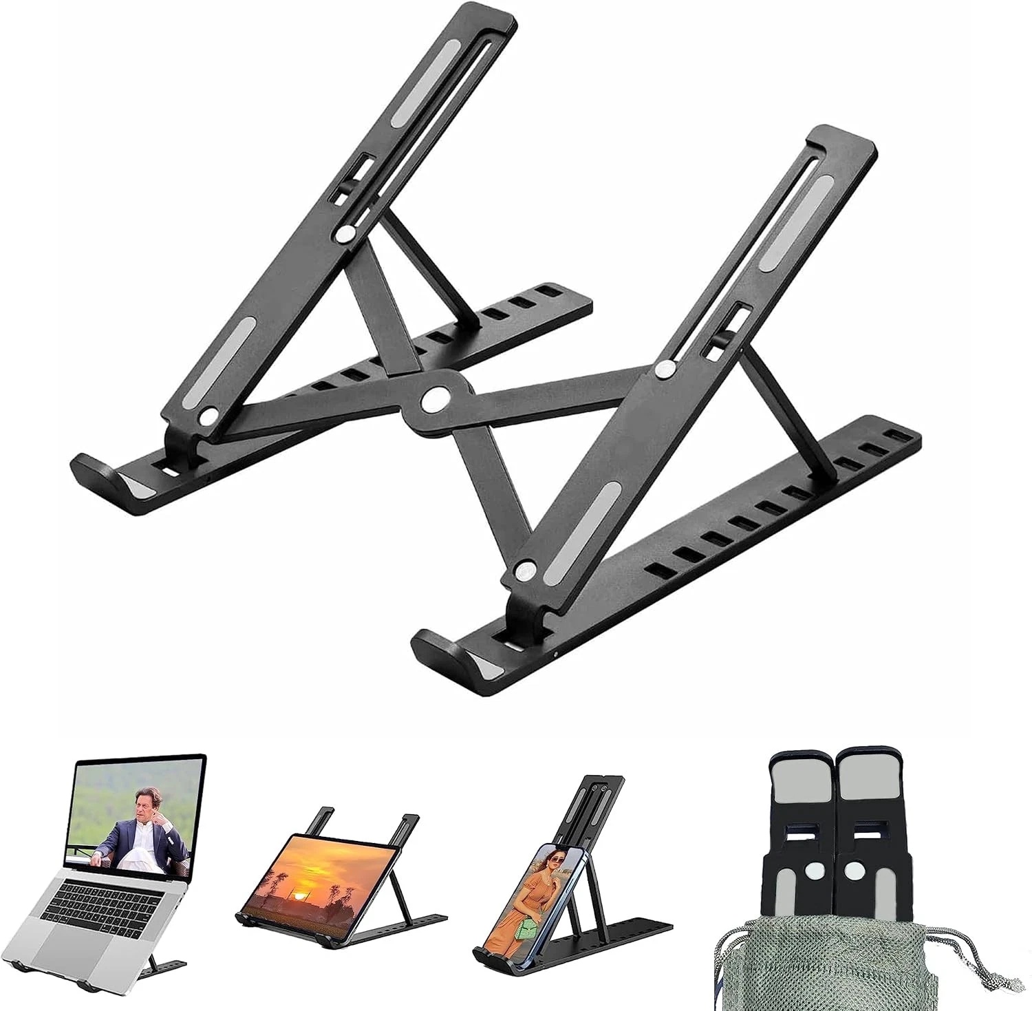 7251d66c-95f0-48fd-919c-3619ca3a4cde.jpg Laptop Stander Notebook Tisch Halter Tablet Halterung Faltbar 7 Winkel Stabil Aluminium Laptop Stand Halterung Tragbar Halter 8 Zoll - Figura 1