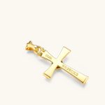 Kreuz-Anhänger 925er Silber vergoldet mit Rose - Figura 2